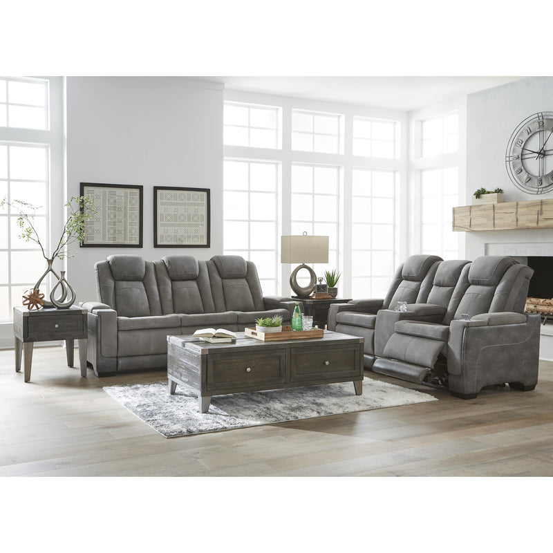  Manufacturer Color_Slate  Motion Type_Power Recline  -- Next-Gen DuraPella 2200418 Power Reclining Loveseat with Console and Adjustable Headrest IMAGE 11