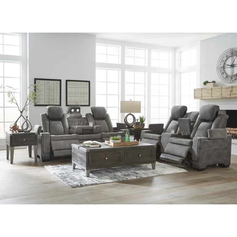  Manufacturer Color_Slate  Motion Type_Power Recline  -- Next-Gen DuraPella 2200418 Power Reclining Loveseat with Console and Adjustable Headrest IMAGE 12