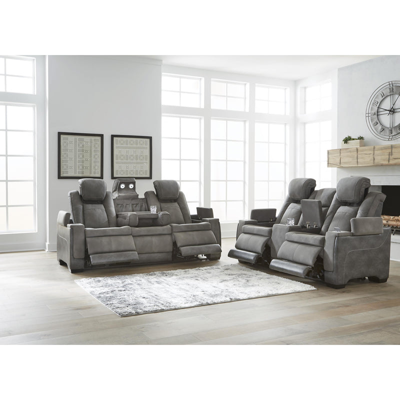  Manufacturer Color_Slate  Motion Type_Power Recline  -- Next-Gen DuraPella 2200418 Power Reclining Loveseat with Console and Adjustable Headrest IMAGE 13