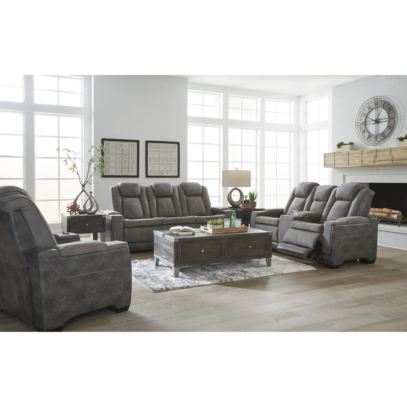  Manufacturer Color_Slate  Motion Type_Power Recline  -- Next-Gen DuraPella 2200418 Power Reclining Loveseat with Console and Adjustable Headrest IMAGE 14