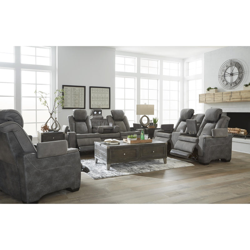  Manufacturer Color_Slate  Motion Type_Power Recline  -- Next-Gen DuraPella 2200418 Power Reclining Loveseat with Console and Adjustable Headrest IMAGE 15