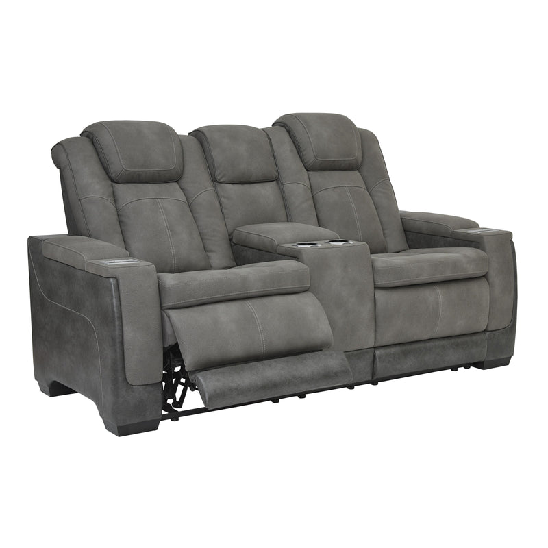  Manufacturer Color_Slate  Motion Type_Power Recline  -- Next-Gen DuraPella 2200418 Power Reclining Loveseat with Console and Adjustable Headrest IMAGE 1