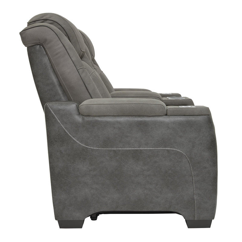  Manufacturer Color_Slate  Motion Type_Power Recline  -- Next-Gen DuraPella 2200418 Power Reclining Loveseat with Console and Adjustable Headrest IMAGE 3