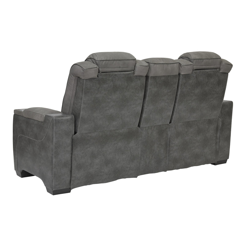  Manufacturer Color_Slate  Motion Type_Power Recline  -- Next-Gen DuraPella 2200418 Power Reclining Loveseat with Console and Adjustable Headrest IMAGE 4
