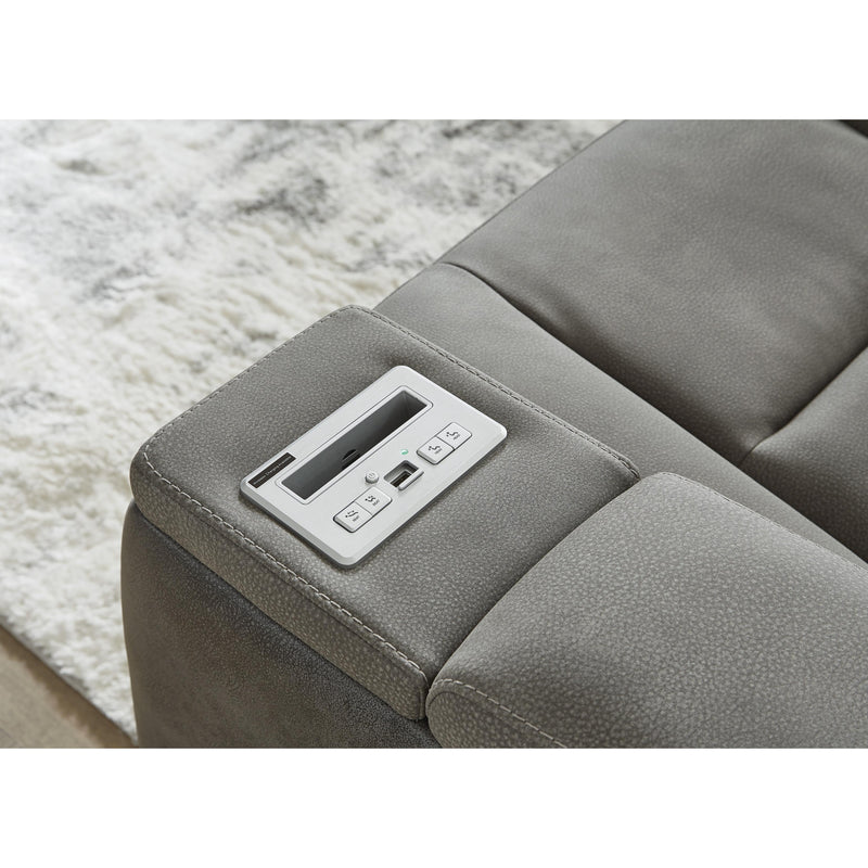  Manufacturer Color_Slate  Motion Type_Power Recline  -- Next-Gen DuraPella 2200418 Power Reclining Loveseat with Console and Adjustable Headrest IMAGE 9
