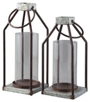 Diedrick - Lantern Set (Set of 2) - Gray / Black