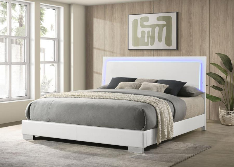 Felicity - King LED Panel Headboard, Box 1 of 2 - White High Gloss