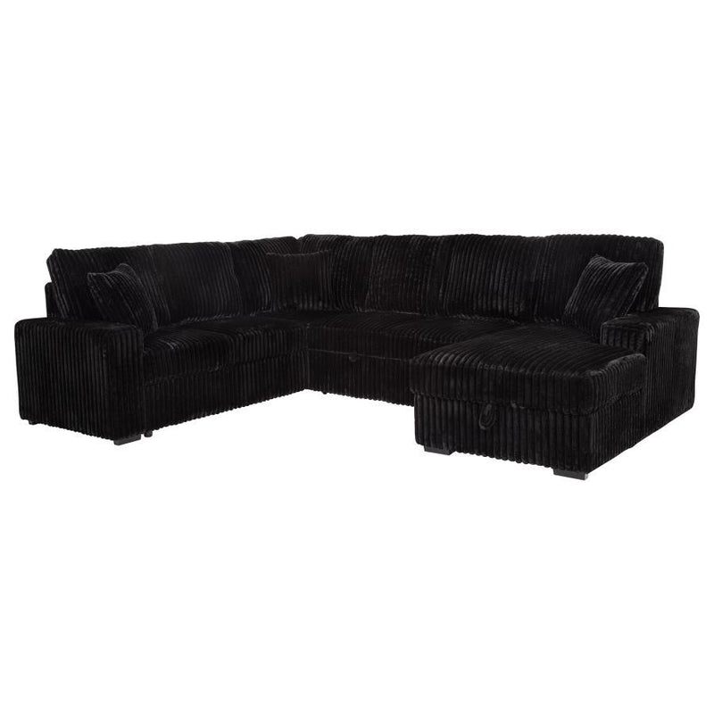 Devonshire - Left Sofa With 2 Pieces Pillow, Box 1 of 3 - Black
