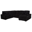 Devonshire - Right Chaise With Storage & 1 Piece Pillow, Box 3 of 3 - Black