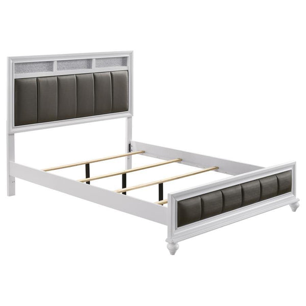 Barzini - Queen Headboard, Footboard & Slats, Box 1 of 2 - White