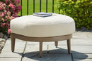 Serene Bay - Ottoman With Cushion - Dark Brown / White