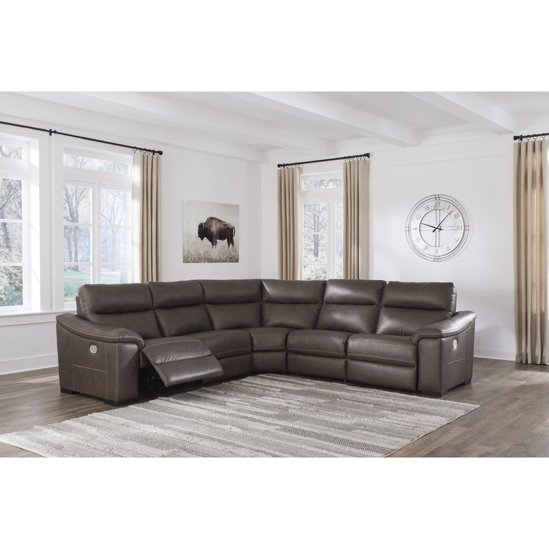 Signature Design by Ashley Salvatore Power Reclining 5 pc Sectional U2630158/U2630146/U2630177/U2630146/U2630162 IMAGE 2