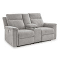  Manufacturer Color_Ash  -- Barnsana Power Reclining Fabric Loveseat with Console IMAGE 1