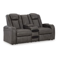  Manufacturer Color_Shadow  -- Fyne Dyme Power Reclining Leather Look Loveseat with Console IMAGE 1