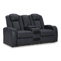  Manufacturer Color_Sapphire  -- Fyne-Dyme 3660318 Power Reclining Loveseat with Console and Adjustable Headrest IMAGE 1