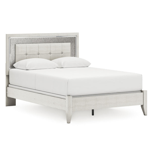  Size_Queen  -- Zyniden Upholstered Panel Bed IMAGE 1