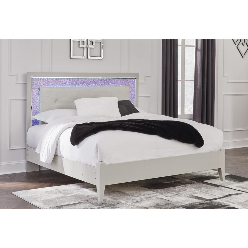  Size_Queen  -- Zyniden Upholstered Panel Bed IMAGE 2