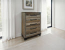 Loft - 5 Drawer Chest - Two Tone Gray / Brown