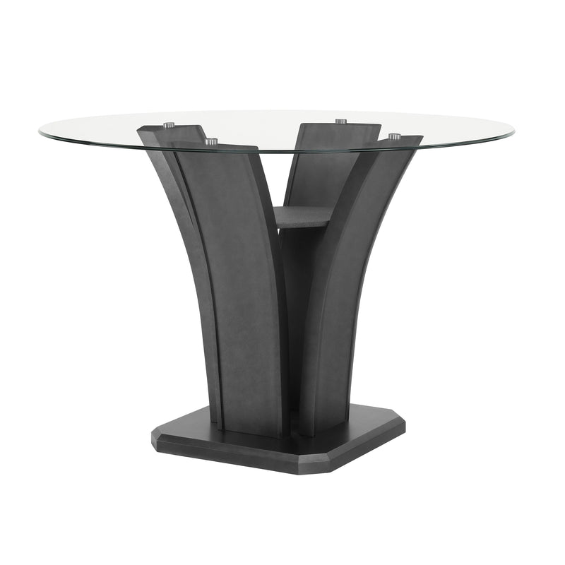 Crown Mark Round Camelia Counter Height Dining Table with Glass Top and Pedestal Base 1716DVT-54-BSL/1716DVT-54RD-GL IMAGE 2