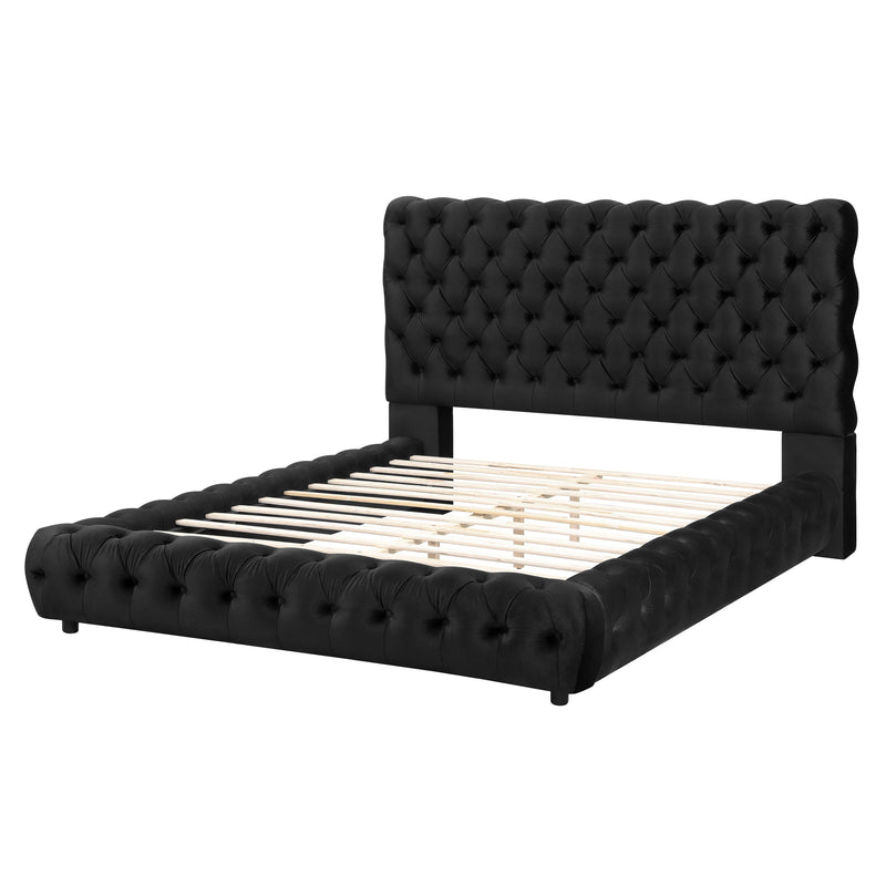 Crown Mark Flory Queen Upholstered Platform Bed 5112BK-Q-HBFB/5112BK-KQ-RAIL IMAGE 3