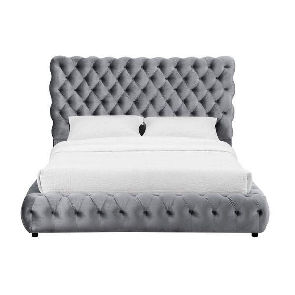 Crown Mark Flory Queen Upholstered Platform Bed 5112GY-Q-HBFB/5112GY-KQ-RAIL IMAGE 1