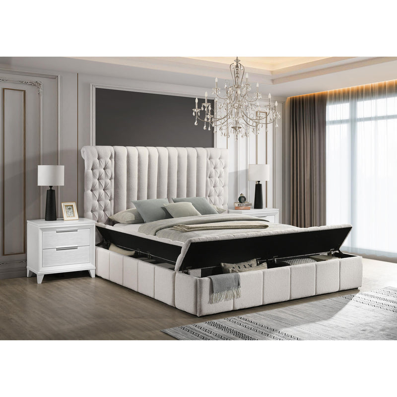 Crown Mark Danbury Queen Upholstered Platform Bed with Storage 5201WH-Q-FB/5201WH-Q-HB/5201WH-KQ-HBPL/5201WH-KQ-RL-L/5201WH-KQ-RL-R IMAGE 2