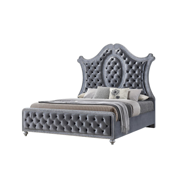 Crown Mark Cameo Queen Upholstered Panel Bed B2100-Q-FB/B2100-Q-HB/B2100-KQ-HBLEG/B2100-KQ-RAIL IMAGE 1