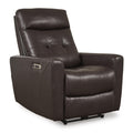  Manufacturer Color_Chocolate  -- Pisgham Power Leather Match Recliner IMAGE 1