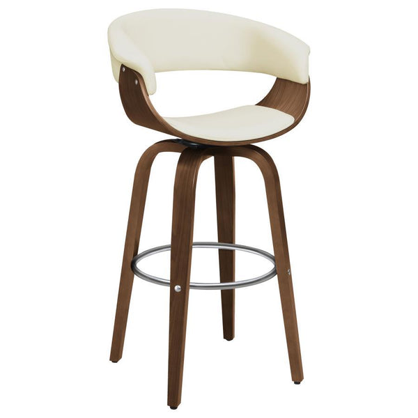 Zion - Swivel Bar Stool-Legs, Box 2 of 2 - Walnut And Ecru