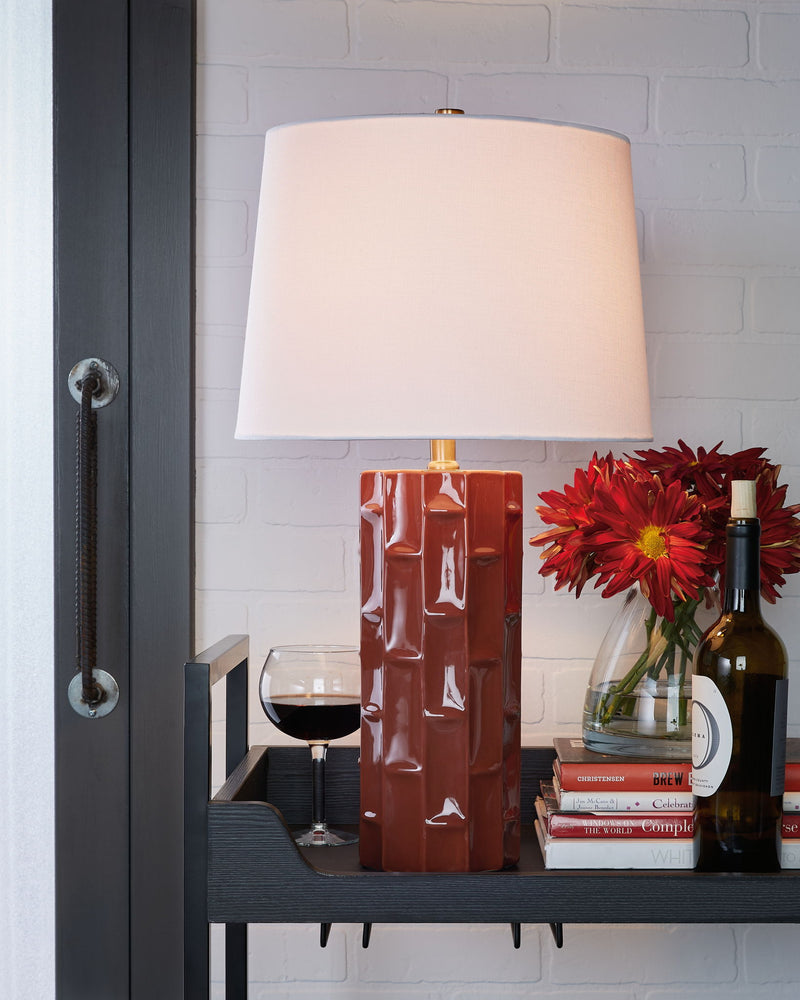 Jacemour - Ceramic Table Lamp (Set of 2) - Burnt Umber
