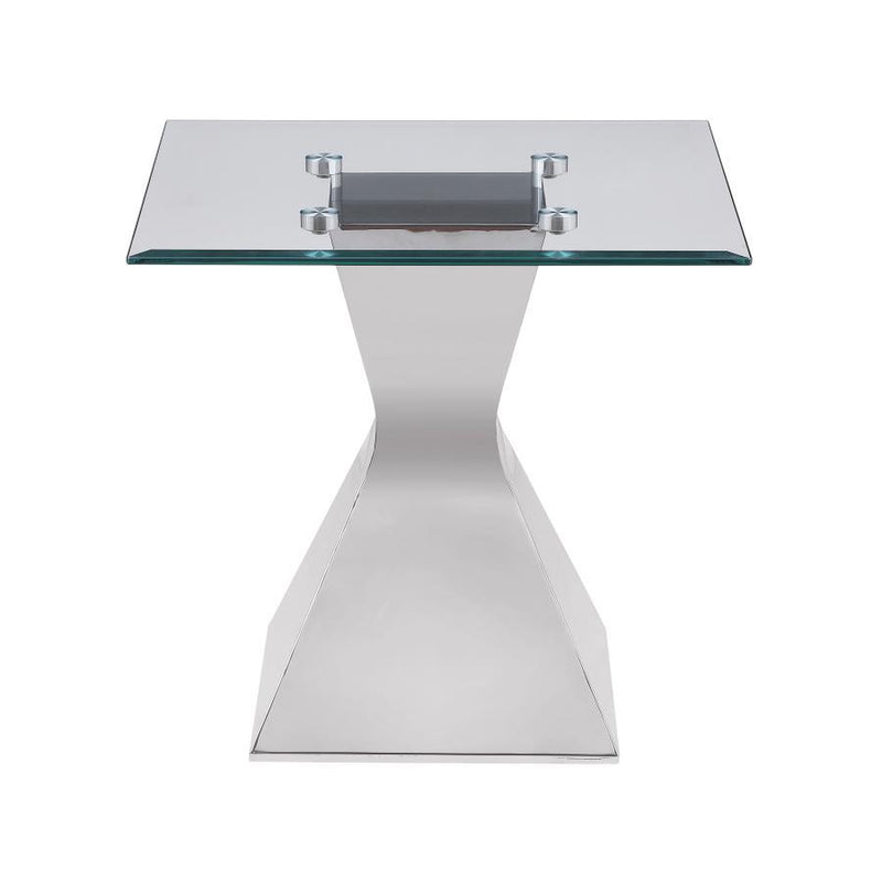 Jenny - Glass Top End Table - Silver