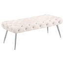 Ella - Upholstered Tufted Bench Metal Legs