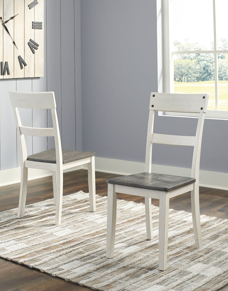 Nelling - Dining Room Side Chair (Set of 2) - White / Brown / Beige