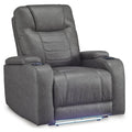  Manufacturer Color_Slate  -- Schooner Rocks Power Leather Look Recliner IMAGE 1