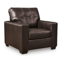  Manufacturer Color_Dark Brown  -- Santorine Stationary Leather Match Chair IMAGE 1