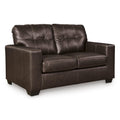  Manufacturer Color_Dark Brown  Motion Type_Stationary  -- Santorine Stationary Leather Match Loveseat IMAGE 1