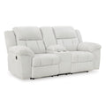  Manufacturer Color_Snow  -- Frohn Reclining Fabric Loveseat with Console IMAGE 1