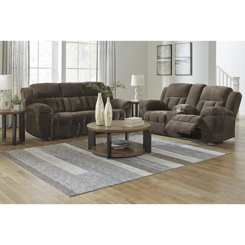 Signature Design by Ashley Frohn Reclining Fabric Loveseat with Console 3740794 IMAGE 12