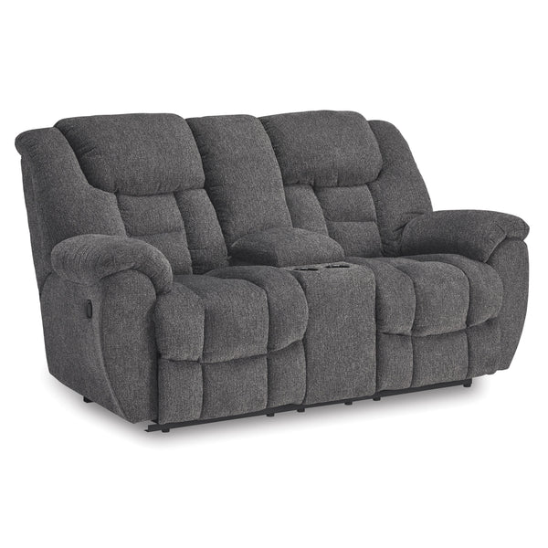 Signature Design by Ashley Foreside Reclining Fabric Loveseat with Console 3810494 IMAGE 1