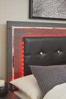 Lodanna - Queen Upholstered Panel Headboard with Bolt on Bed Frame - Gray