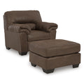  Manufacturer Color_Coffee  -- Bladen Stationary Leather Look Chair with Ottoman IMAGE 1