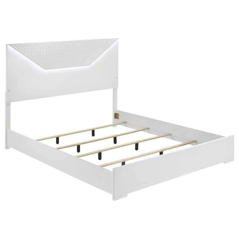 Ives - King Headboard & Footboard & Slats, Box 1 of 2 - White High Gloss