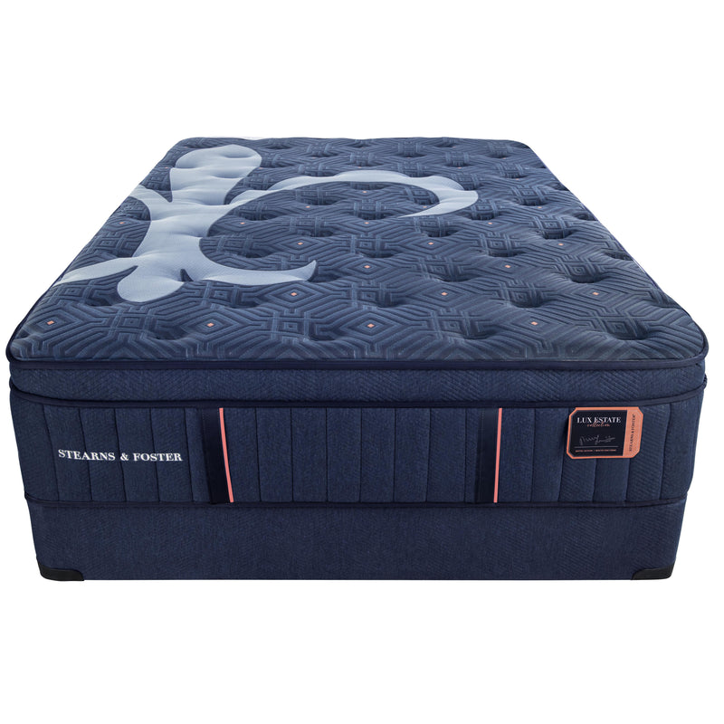  Stearns & Foster Lux Estate Madeleine Cushion Firm Euro Top Mattress Set Blue 5" (Queen) IMAGE 4