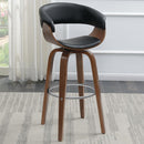 Zion - Swivel Bar Stool-Seat, Box 1 of 2 - Walnut And Black