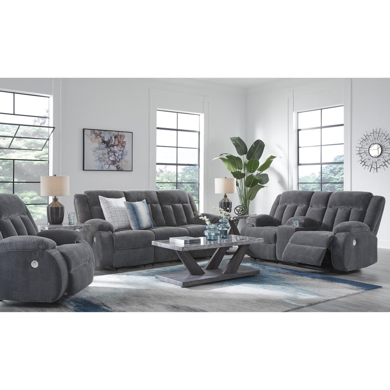  Manufacturer Color_Steel  -- Observation Power Reclining Fabric Loveseat with Console IMAGE 11