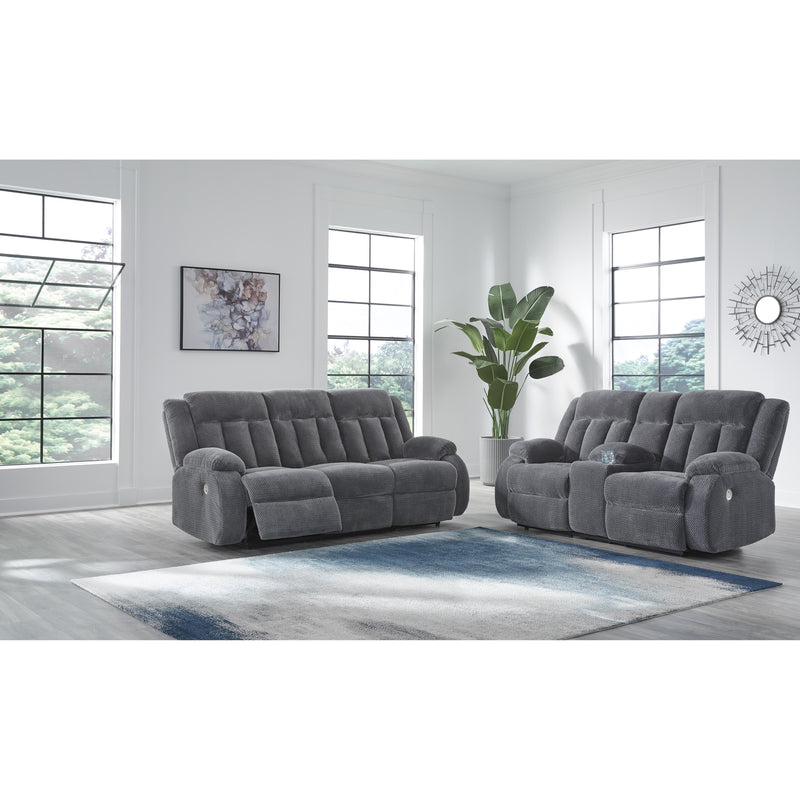  Manufacturer Color_Steel  -- Observation Power Reclining Fabric Loveseat with Console IMAGE 7