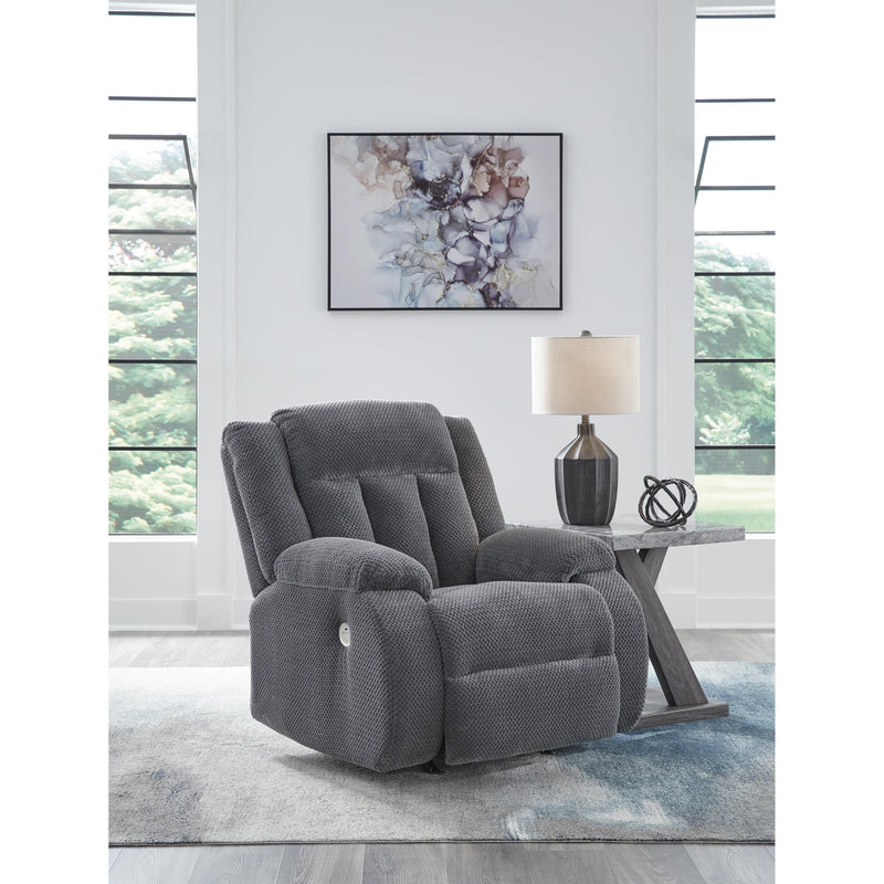  Manufacturer Color_Steel  Motion Type_Power  -- Observation Power Rocker Fabric Recliner IMAGE 5