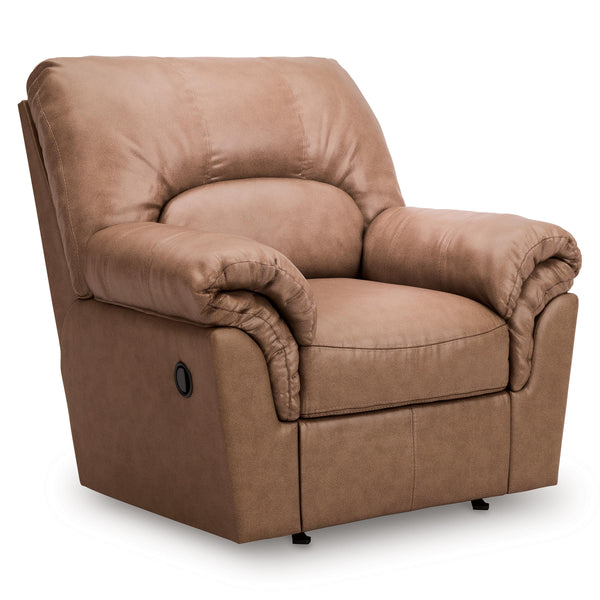  Manufacturer Color_Caramel  Motion Type_Manual  -- WillowBend Rocker Leather Look Recliner IMAGE 1