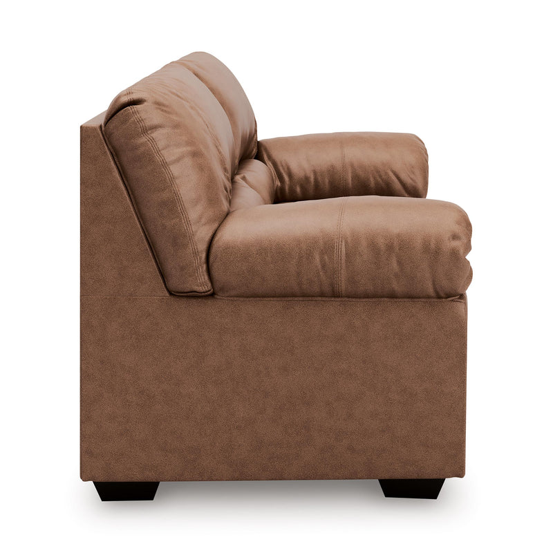  Manufacturer Color_Caramel  Motion Type_Stationary  -- WillowBend Stationary Leather Look Loveseat IMAGE 3