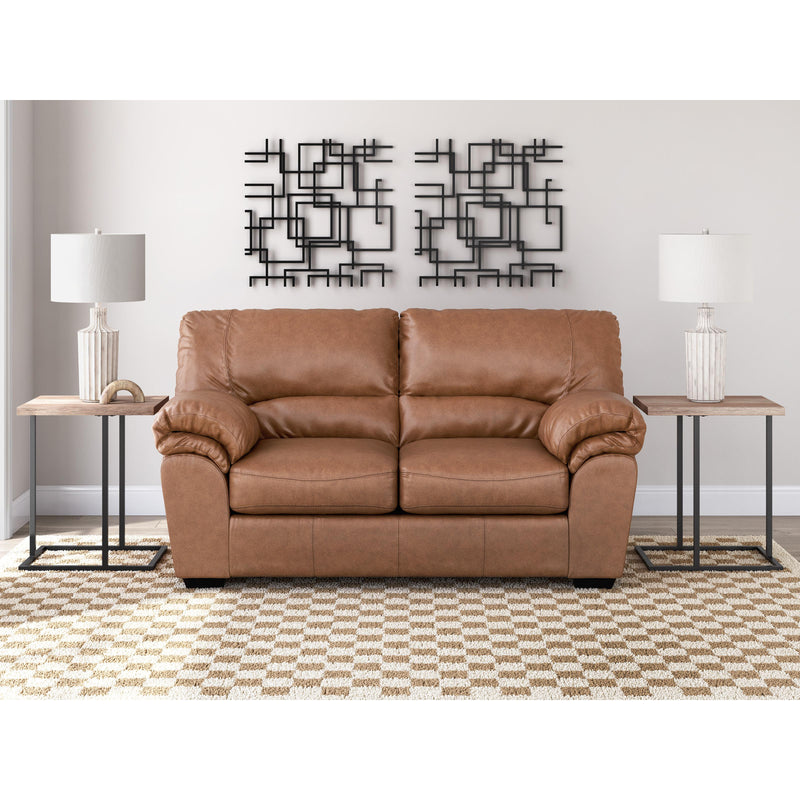  Manufacturer Color_Caramel  Motion Type_Stationary  -- WillowBend Stationary Leather Look Loveseat IMAGE 5